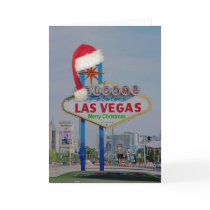 Las Vegas Sign with Santa Cap Merry Christmas Card by vegasdusoleil Las Vegas Sign with Santa Cap Merry Christmas Card