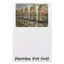 Las Vegas Slots/ Pennies Put Out Stationery Paper