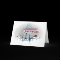 Las Vegas Snowman Card Oval Frame