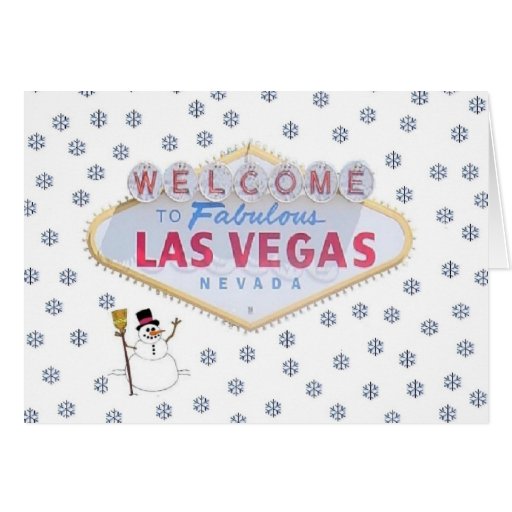Las Vegas Snowman Christmas Card