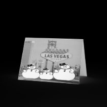 Las Vegas Snowman Retro card