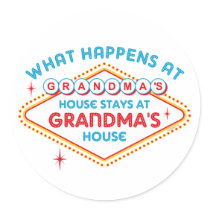 Las Vegas Stays At Grandma's Round Sticker