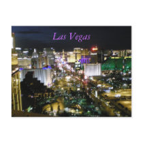 Las Vegas Strip Aerial Night Photo Post Cards