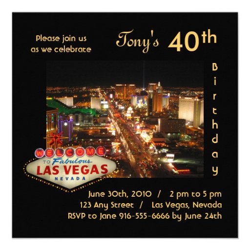 Las Vegas Strip Birthday Party Invitation