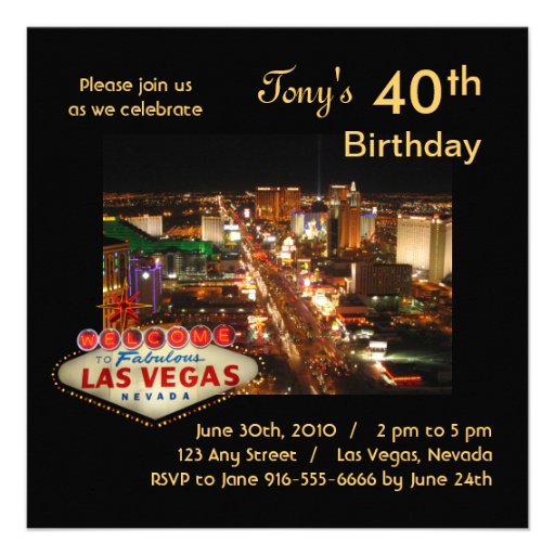 Las Vegas Strip Birthday Party Invitation