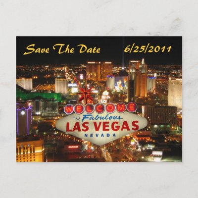 Las Vegas Strip Save The Date Postcard