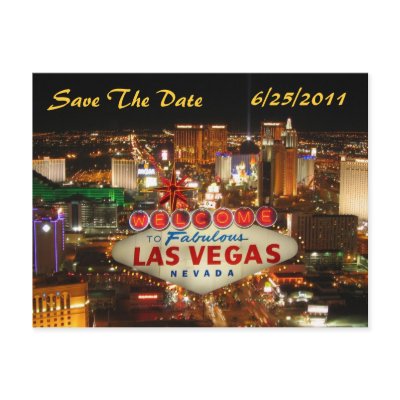 Las Vegas Strip Save The Date Postcard