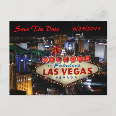 Las Vegas Strip Save The Date Postcard