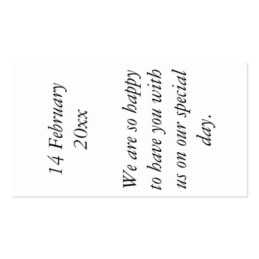 Las Vegas Strip Thank you Gift Tag Business Cards (back side)