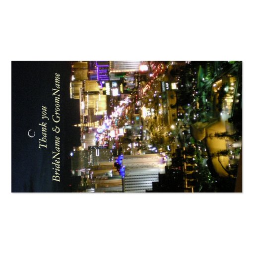 Las Vegas Strip Thank you Gift Tag Business Cards (front side)