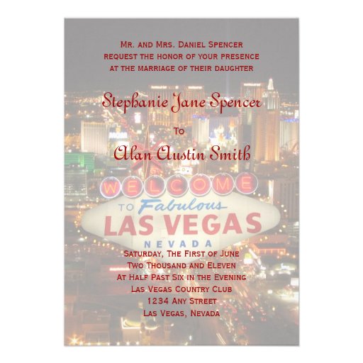 Las Vegas Strip Wedding Invitation