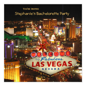 Las Vegas Style Bachelorette Party Custom Invitations
