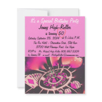 Las Vegas Style Birthday Party Custom Invites