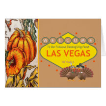 Las Vegas Thanksgiving Feast Card, Pilgrim turkeys