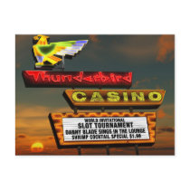 Las Vegas Thunderbird Retro Neon Sign Postcard