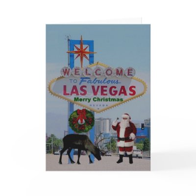 Las Vegas "WE PUT YOUR FACE ON SANTA" Card by vegasdusoleil