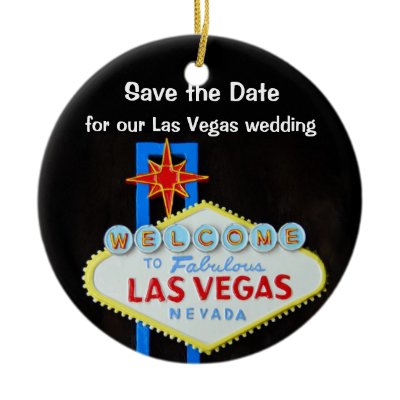 Bridal Stores  Vegas on Las Vegas Wedding Announcement Christmas Tree Ornament From Zazzle Com