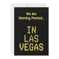 Las Vegas Wedding. Black and Golden Yellow. Custom invitation