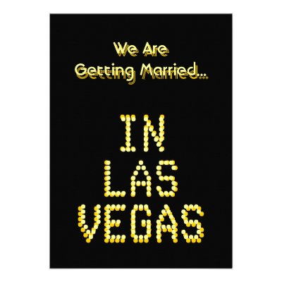 Las Vegas Wedding. Black and Golden Yellow. Custom Personalized Announcement