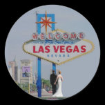 Las Vegas Wedding Bride & Groom Sticker stickers