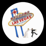 Las Vegas Wedding Bride & Groom Sticker stickers