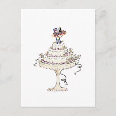 Las Vegas Wedding Cake Postcard