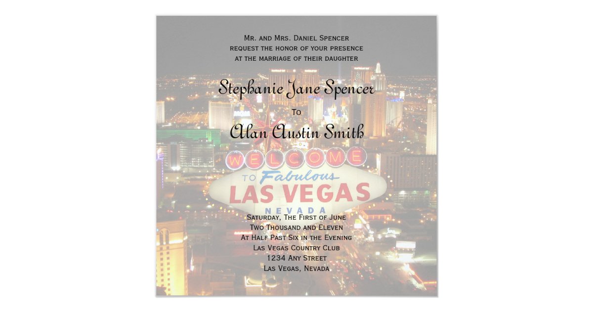 Las Vegas Wedding Invitation | Zazzle
