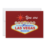 Las Vegas Wedding Invitation BURGUNDY invitation