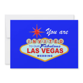 Las Vegas Wedding Invitation LITEBLUE invitation