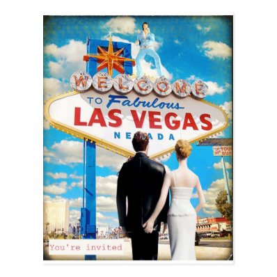 Las Vegas Wedding Invitation Post Card