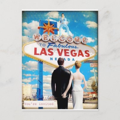 Las Vegas Wedding Invitation Post Card