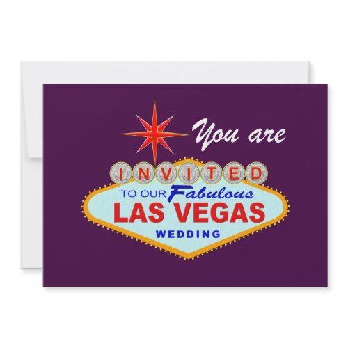 Las Vegas Wedding Invitation PURPLE invitation Other Colors Available Navy Las Vegas Wedding Invitation PURPLE invitation Other Colors Available Navy