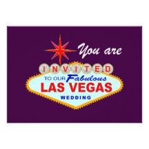 Las Vegas Wedding Invitation PURPLE