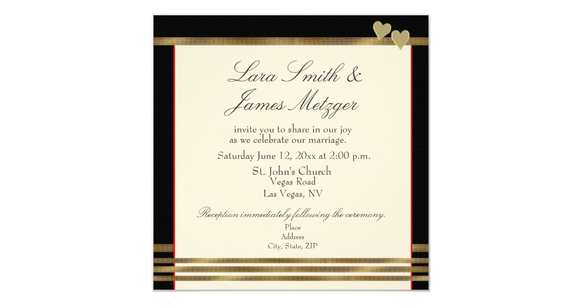 Las Vegas Wedding Invitation Template | Zazzle