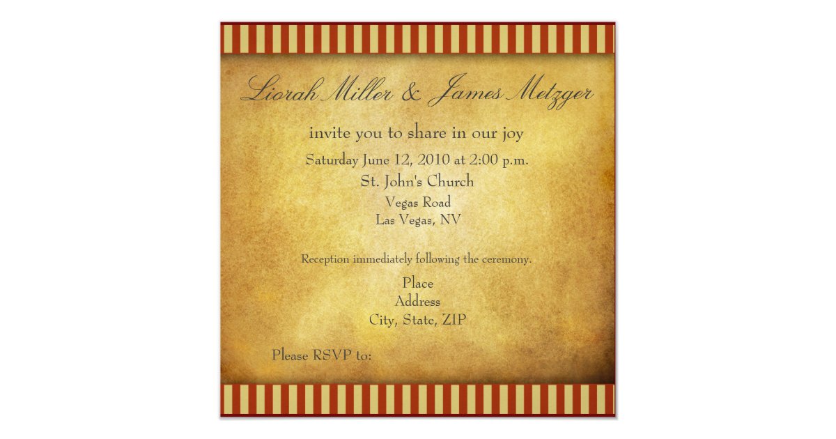 Las Vegas Wedding Invitation Template Zazzle