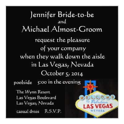 Las Vegas Wedding Invite Formal
