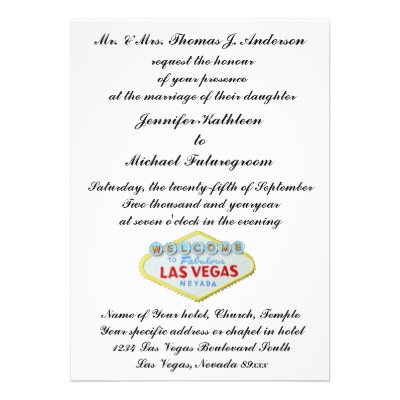 Las Vegas Wedding Invite Formal
