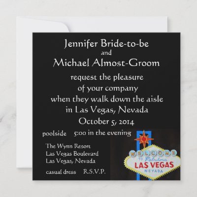 Wedding Reception Vegas on Las Vegas Wedding Invite Formal By Rebecca Reeder