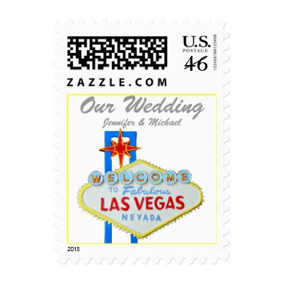 Las Vegas Wedding Personalized Bride and Groom Stamp