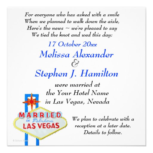 Las Vegas Wedding Photo Announcements
