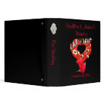 Las Vegas Wedding Red Rose 3 Ring Binders