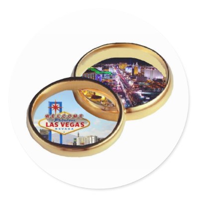 Las Vegas Wedding Rings Sticker