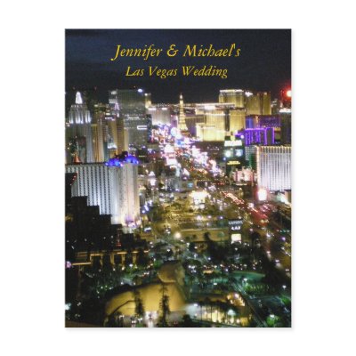 Las Vegas Wedding RSVP reply Postcard