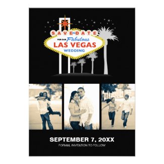 Las Vegas Wedding Save-the-date Custom Announcement