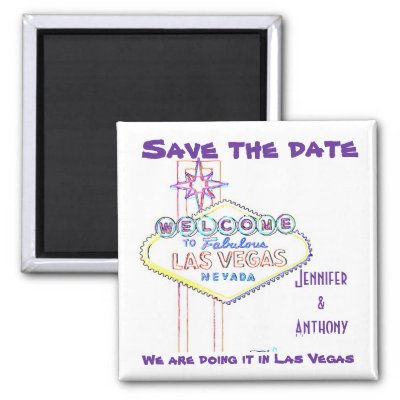 Las Vegas Wedding Save the Date Magnet