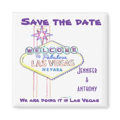 Las Vegas Wedding Save the Date Magnet