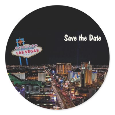 Las Vegas Wedding Save the Date Sticker