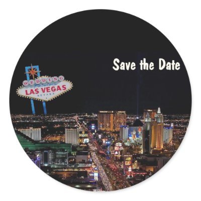 Las Vegas Wedding Save the Date Sticker