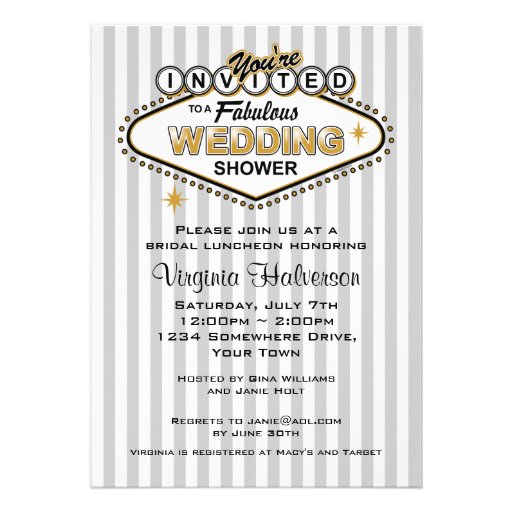 Las Vegas Wedding Shower Invitation (front side)