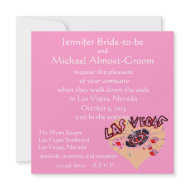 Las Vegas Weddings Pink Heart invitation
